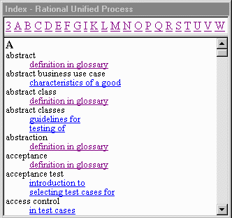 Keyword index window image